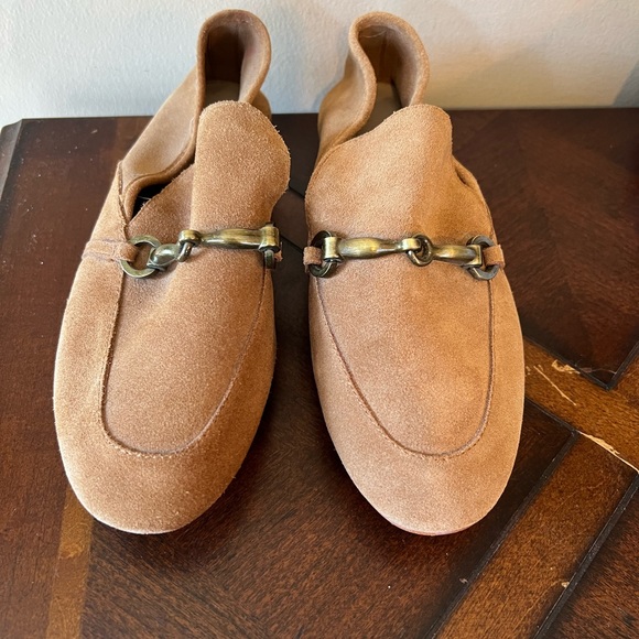 Lord & Taylor 424 Fifth Gabby Tan Suede Leather Loafers Horsebit Slipon 6/36 - Picture 6 of 15